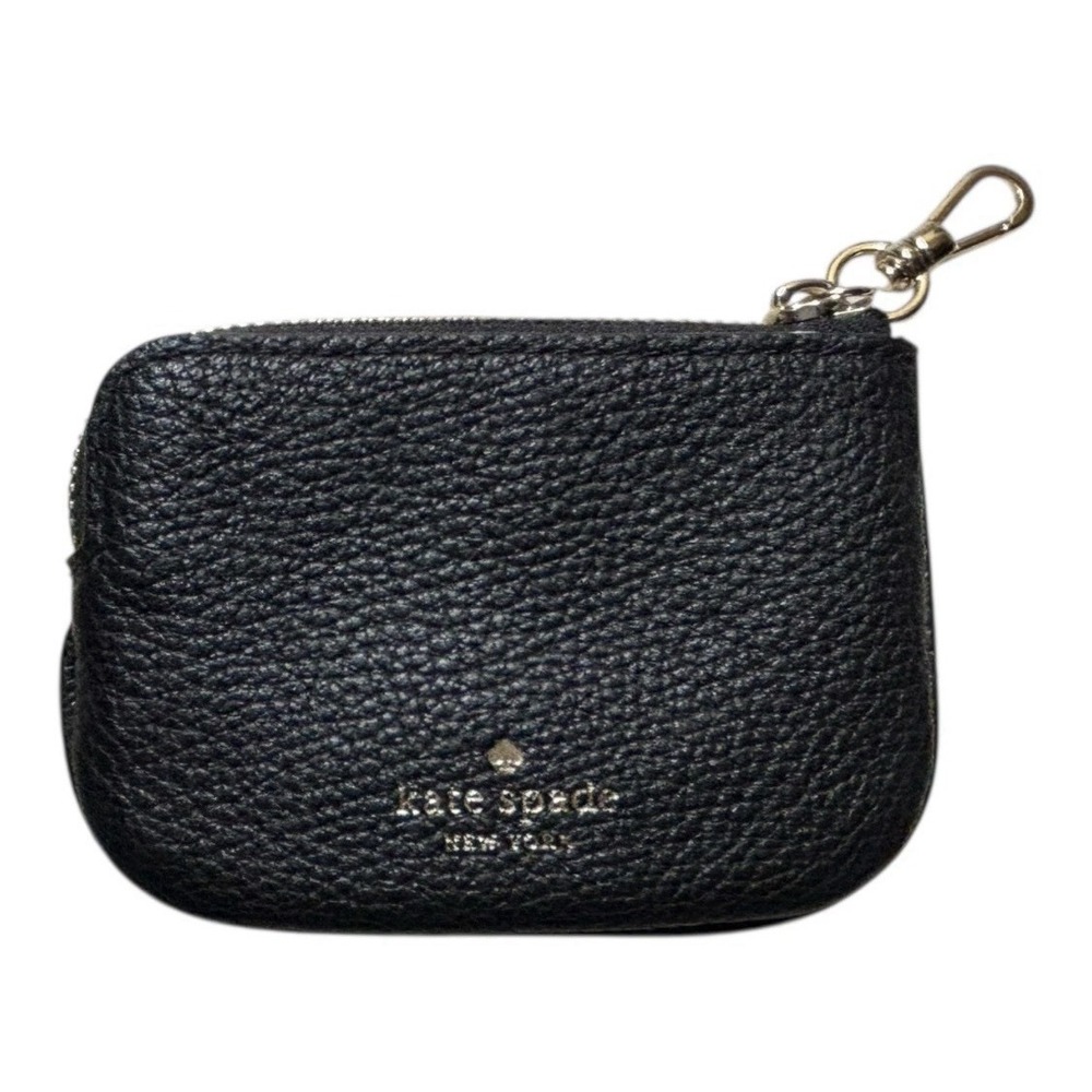 Kate Spade New York Rosie Black Pebbled Leather Mini Coin Pouch Purse - Picture 1 of 8